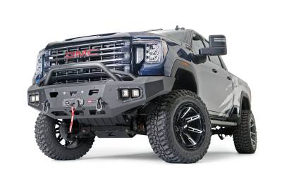 Warn - Warn 107179 Ascent HD Winch Bumper w/Baja Bar for 20-23 GMC Sierra 2500HD/3500