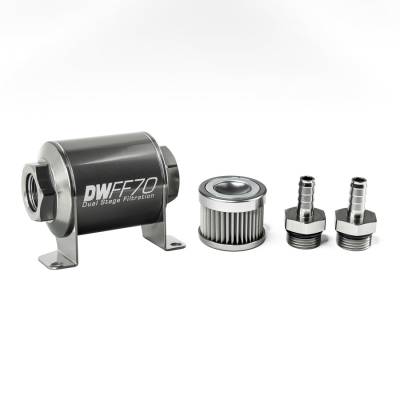 DeatschWerks - DeatschWerks 8-03-070-010K-38 70mm In-Line Fuel Filter Kit 3/8" 10 Micron