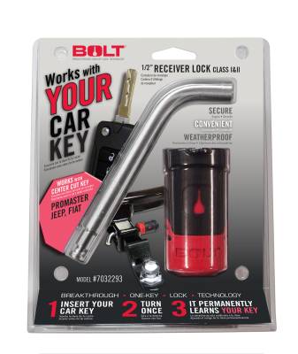 BOLT - BOLT 7032293 1/2" Receiver Lock for Jeep Center Cut