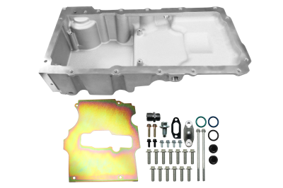 FiTech Fuel Injection - FiTech 130003 LS Swap Oil Pan Ultra Low Profile Satin 6.10L w/Filter Capacity