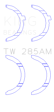 King Engine Bearings - King Engine Bearings TW 285AM THRUST WASHER SET for Toyota 1RZ/2RZ/3RZ