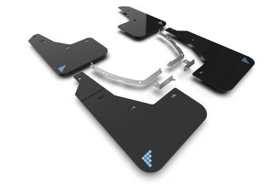 Rally Armor - Rally Armor MF87-BAT-BLK-PBL Black Mud Flap White Logo