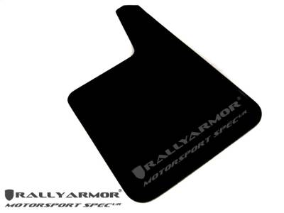 Rally Armor - Rally Armor MF20-MSUR-BK/GY Black Mud Flap Metallic Black Logo