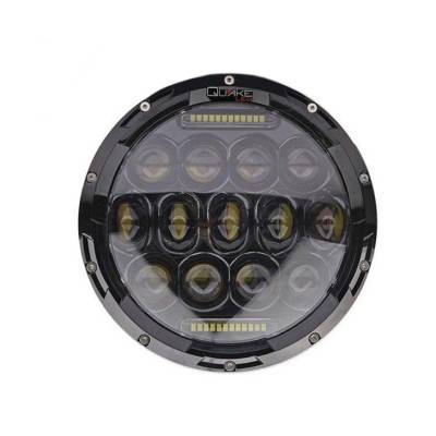 Quake LED - Quake LED QTE769 Tempest Series 7" RGB Headlight Black Reflector PAIR
