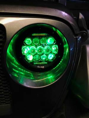 Quake LED - Quake LED QTE903 RGB Headlights Quad/Interlock Compatible for Jeep Wrangler JL
