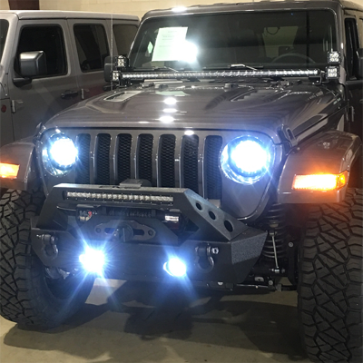 Quake LED - Quake LED QTE962 DRL Halo Turn Signal Headlight & Fog Light Set for JL