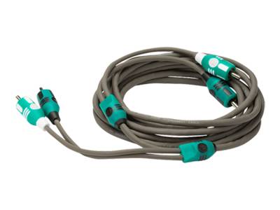 Kicker - Kicker 47KMI1 Marine-Series 2-Channel RCA Signal Cable-Gray 1 Meter