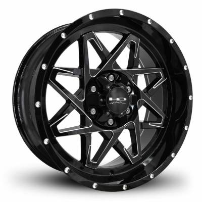 HD Wheels - HD Wheels Caliber 20x9 6x5.5 6x135 -10mm Gloss Black/Milled CA209066-10GB-M