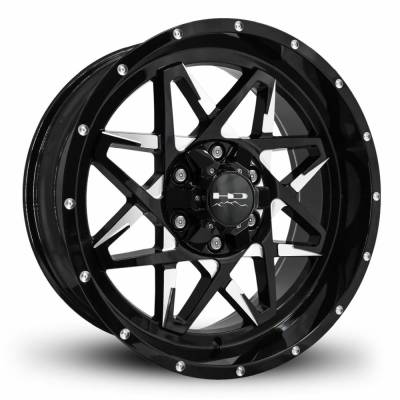 HD Wheels - HD Wheels CA209088-10ML3 Caliber 20X9 6x5.5/120 -10mm Gloss Black/Milled