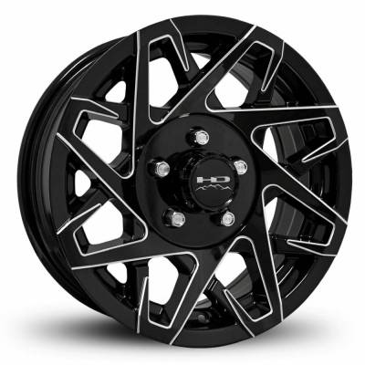 HD Wheels - HD Wheels Canyon 14x5.5 5x4.5 0mm Gloss Black/Milled CY1455650GB-M