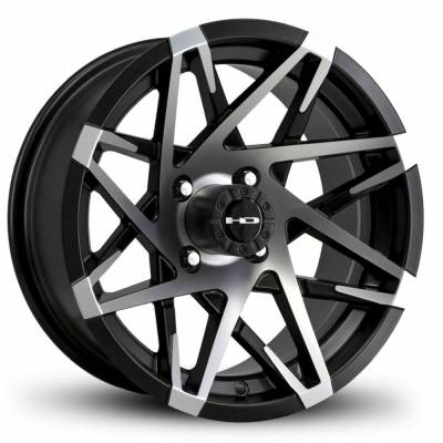HD Wheels - HD Wheels Canyon 14x7 4x4.0 -14mm Satin Black/Machined CY147042-14SBM