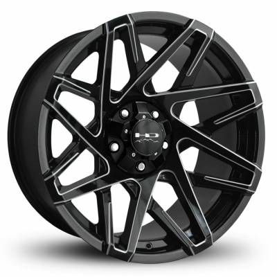 HD Wheels - HD Wheels Canyon 20x10 5x5.5 5x5.0 -25mm Gloss Black/Milled CY201056-25GB-M