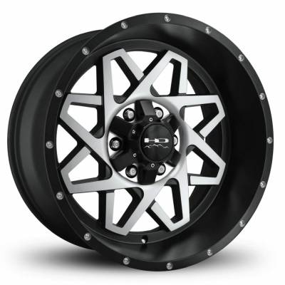 HD Wheels - HD Wheels GL201066-25SBM Gridlock 20X10 6x5.5 6x135 -25mm Satin Black/Machined