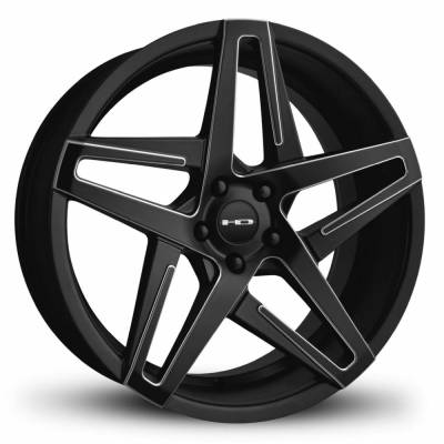 HD Wheels - HD Wheels Hairpin 18x8 5x4.5 35mm Satin Black/Milled HA18806535SB-M