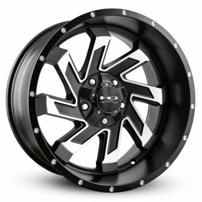 HD Wheels - HD Wheels Saw 20x10 5x5.5 5x5.0 -25mm Satin Black/Machined SA201056-25SBM