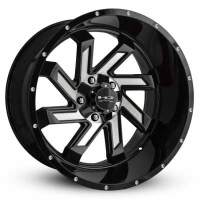HD Wheels - HD Wheels Saw 22x12 5x5.5 5x5.0 -44mm Gloss Black/Milled SA221256-44MF
