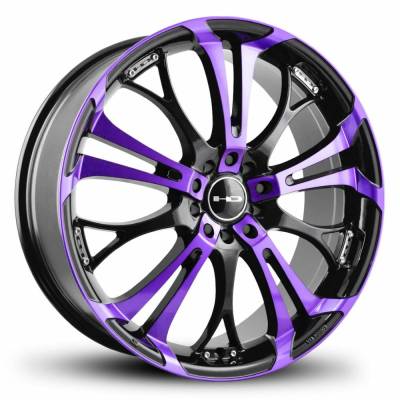 HD Wheels - HD Wheels Spinout 18x7.5 5x4.5 5x120 35mm Gloss Purple/Black SO18756435BK-PR