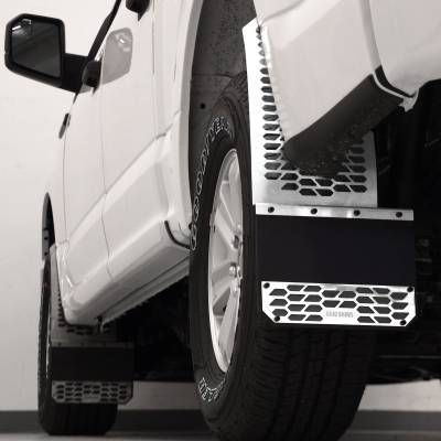 Putco - Putco 78050 Polished SS HEX Mud Skins Front for 11-16 F250/F350/F450