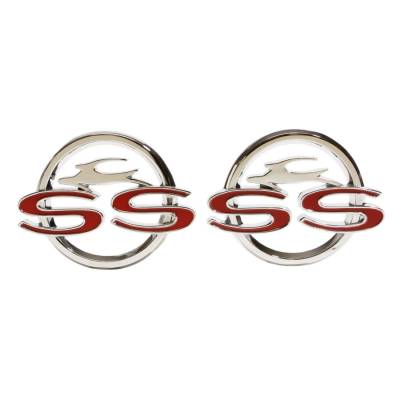 Trim Parts - Trim Parts 2175 1962 Impala Rear Quarter Panel Emblem Impala SS PAIR