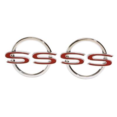 Trim Parts - Trim Parts 2360 1964 Full-Size Chevrolet Rear Quarter Panel "SS" Emblem PAIR