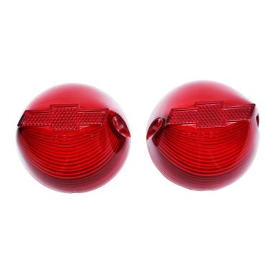 Trim Parts - Trim Parts A1379 1956 Full-Size Chevrolet Red Tail Light Lens w/Bowtie PAIR