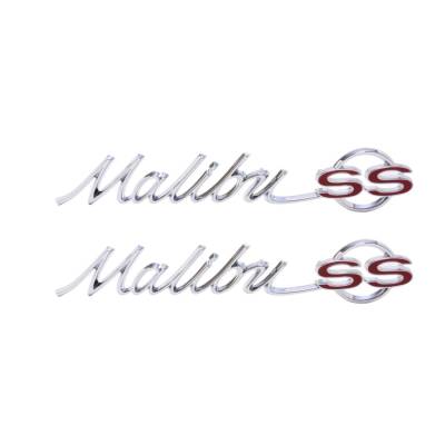 Trim Parts - Trim Parts 4210 1965 Chevelle Rear Quarter Emblem "Malibu SS" PAIR