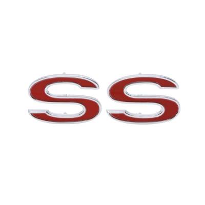 Trim Parts - Trim Parts 4620R 1969 Chevelle SS Front Fender Red "SS" Emblem PAIR
