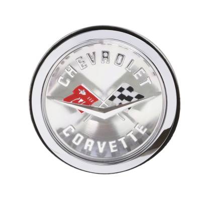 Trim Parts - Trim Parts 5087S 1958-60 Corvette Front & 1958-61 Rear Emblem Assembly EACH