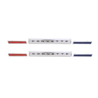 Trim Parts - Trim Parts 5154A 1961 Front Fender Emblem Kit "Corvette" 6Pcs