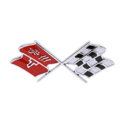 Trim Parts - Trim Parts 5955 68-72 Corvette Front X-Flag Emblem EACH