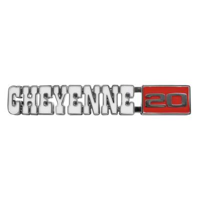 Trim Parts - Trim Parts 9722 71-72 Chevy/GMC Truck Front Fender Emblem "Cheyenne 20" PR