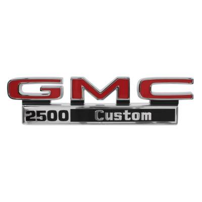 Trim Parts - Trim Parts 9831 71-72 GMC Truck Front Fender Emblem "GMC 2500 Custom" PAIR