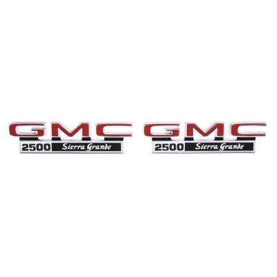 Trim Parts - Trim Parts 9834 71-72 GMC Truck Front Fender Emblem "GMC 2500 Sierra Grande" PR