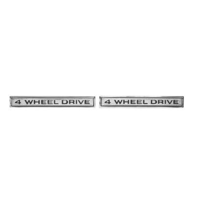 Trim Parts - Trim Parts 9840 68-72 GMC Truck Front Fender Emblem "GMC 4 Wheel Drive" PAIR
