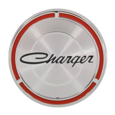 Trim Parts - Trim Parts MP5611 1970 Charger Black & Red Door Pad Emblem "Charger" EACH