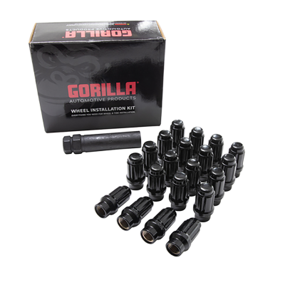 Gorilla Automotive - Gorilla K5CES-12150BGR Spline Lug Nut Kit M12x1.50 Thread Black 20Pc w/Key