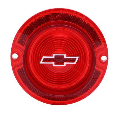 Trim Parts - Trim Parts A2250B 1963 Full-Size Chevrolet Red Tail Light Lens w/Red Bowtie EACH