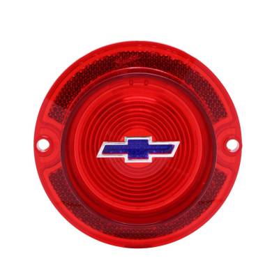 Trim Parts - Trim Parts A2250F 1963 Full-Size Chevrolet Red Tail Light Lens w/Blue Bowtie EA