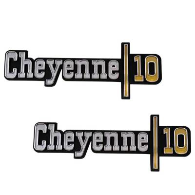Trim Parts - Trim Parts 9771 73-74 Chevrolet Truck Cheyenne 10 Fender Emblem Set