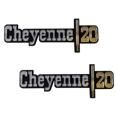 Trim Parts - Trim Parts 9772 73-74 Chevrolet Truck Cheyenne 20 Fender Emblem Set