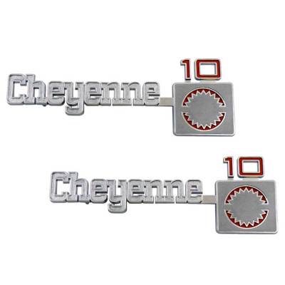 Trim Parts - Trim Parts 9773 1975-80 Chevrolet Truck Cheyenne 10 Fender Emblem Set