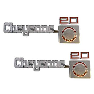 Trim Parts - Trim Parts 9774 1975-80 Chevrolet Truck Cheyenne 20 Fender Emblem Set