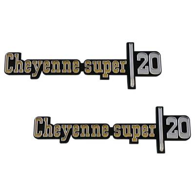 Trim Parts - Trim Parts 9776 73-76 Chevrolet Truck Cheyenne Super 20 Fender Emblem Set