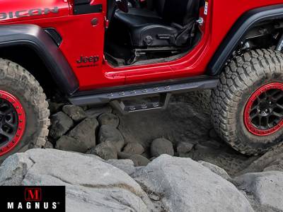 APS - APS RS Style Drop Step Nerf Bars Black for 07-18 Wrangler JK 2DR WB10RAJ6B