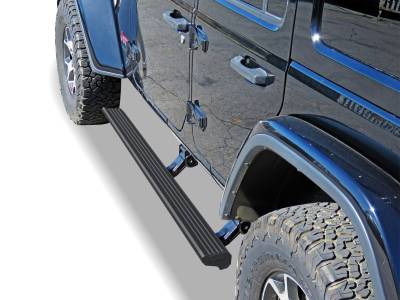 APS - APS W-Series Power Running Boards Black for 18-25 Wrangler JL 4DR PB10WAA1B