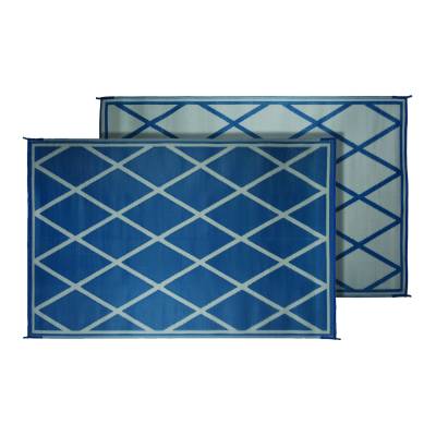 Faulkner - Faulkner 68919 Mat Diamond 8'x20' Blue/Ivory Polypropylene