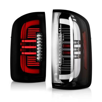 Winjet - Winjet CTWJ-0712-GBC-SQ Gloss Black/Clear LED Taillights for 15-22 Chevy