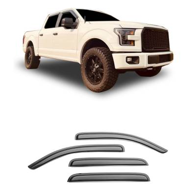 Black Horse Off Road - Black Horse 14-94156 Rain Guard/Deflectors 17-24 Ford Super Duty Super Crew Cab