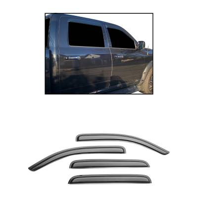 Black Horse Off Road - Black Horse 14-94845 Rain Guard/Deflectors for RAM 1500-2500-3500 Crew Cab 4Pc