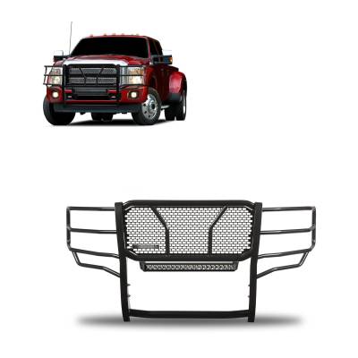 Black Horse Off Road - Black Horse RU-FOF211-B Black Rugged-HD Grille Guard for F250/F350/F450/F550 SD